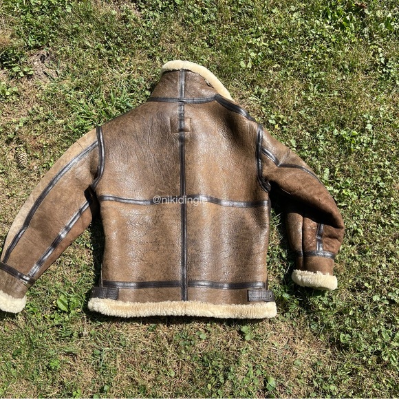 Vintage Gorgeous sheepskin Real shearling leather b3 bomber jacket Sherpa Coat - Picture 4 of 11